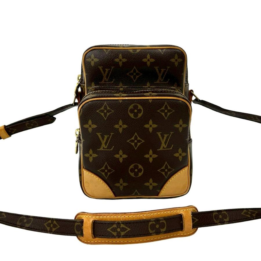 極 美品 袋付 LOUIS VUITTON ルイヴィトン ヴィンテージ アマゾン モノグラム レザー 本革 ショルダーバッグ ポシェット ブラウン 233-7 LOUIS VUITTON（ルイ・ヴィトン） 極 美品 ヴィンテージ アマゾン