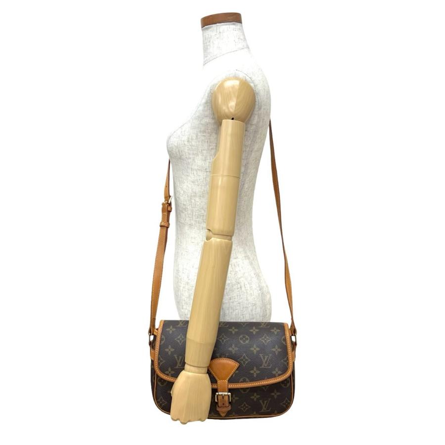 極 美品 LOUIS VUITTON ルイヴィトン ヴィンテージ ソローニュ モノグラム レザー 本革 ショルダーバッグ ポシェット ブラウン 49285 LOUIS VUITTON - 極 美品 LOUIS VUITTON ルイヴィトン ヴィンテージ