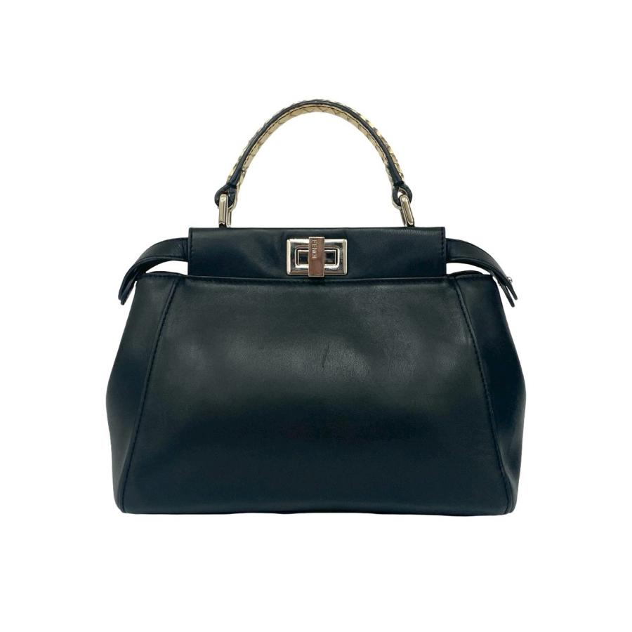 ⭐️ 極美品 フェンディ モンスター ピーカブー 2wayバッグ ブラック FENDI（フェンディ） 極 美品 ピーカブー モンスター パイソン レザー