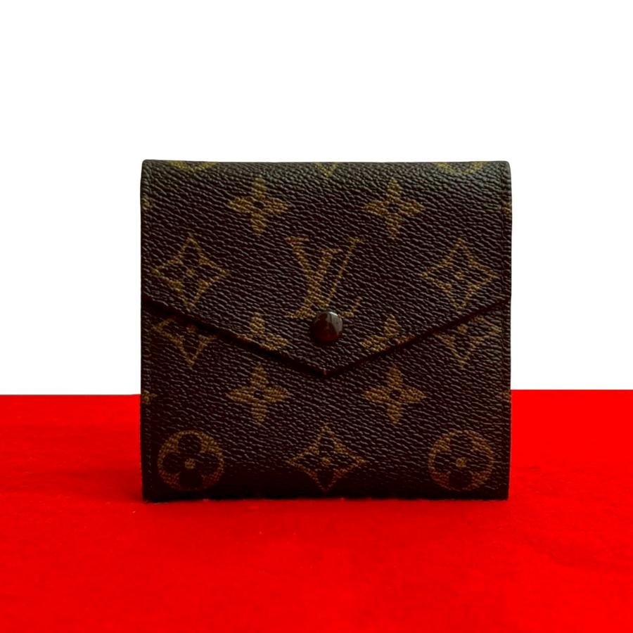極 美品 LOUIS VUITTON ルイヴィトン ポルト モネ ビエカルディ モノグラム レザー 三つ折り財布 ミニ ウォレット ブラウン 63626 LOUIS VUITTON（ルイ・ヴィトン） 極 美品 ポルト モネ ビエカルディ