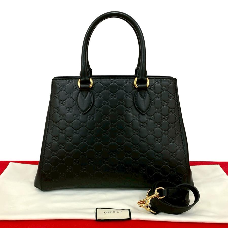 【極美品】グッチ　GUCCI ブラック ビジネス　トートバッグ GUCCI（グッチ） 極 美品 希少品 袋付き シマ GG ロゴ レザー 本革
