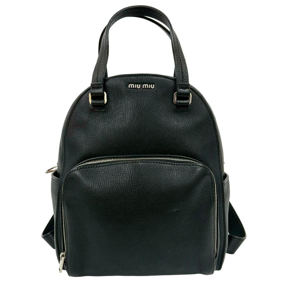 miu miu（ミュウミュウ） 極 美品 ロゴ 金具 レザー 本革 2way