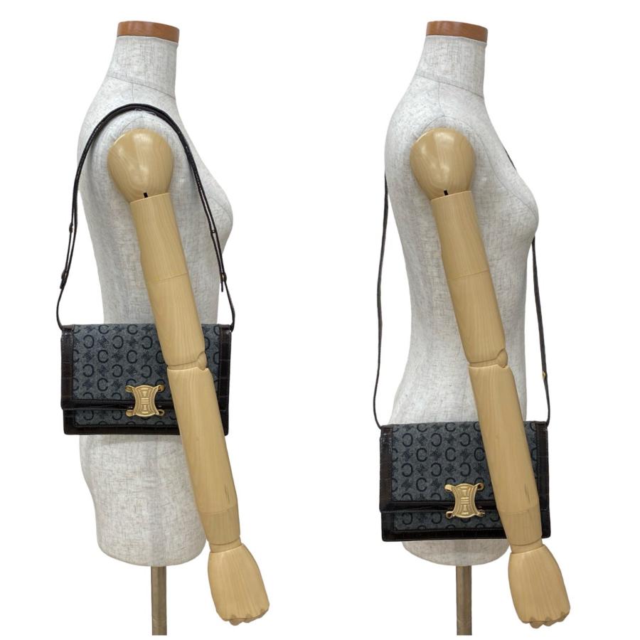 CELINE（セリーヌ） 極 美品 袋付 ELINE ヴィンテージ Cマカダム ロゴ
