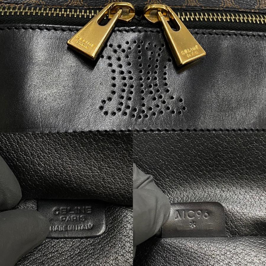 CELINE（セリーヌ） 極 美品 マカダム ブラゾン ロゴ レザー 本革