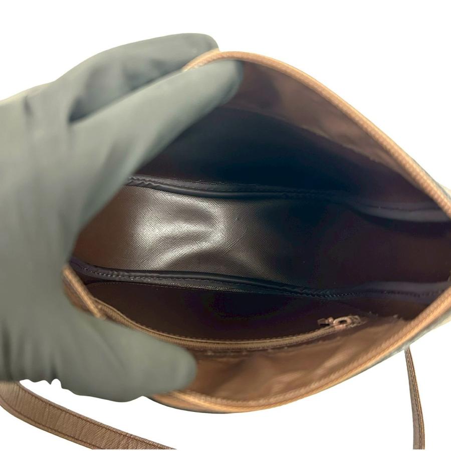 極 美品 BURBERRYS バーバリーズ チェック シャドーホース ロゴ キャンバス レザー ミニ ショルダーバッグ カーキ ブラウン 72302_9