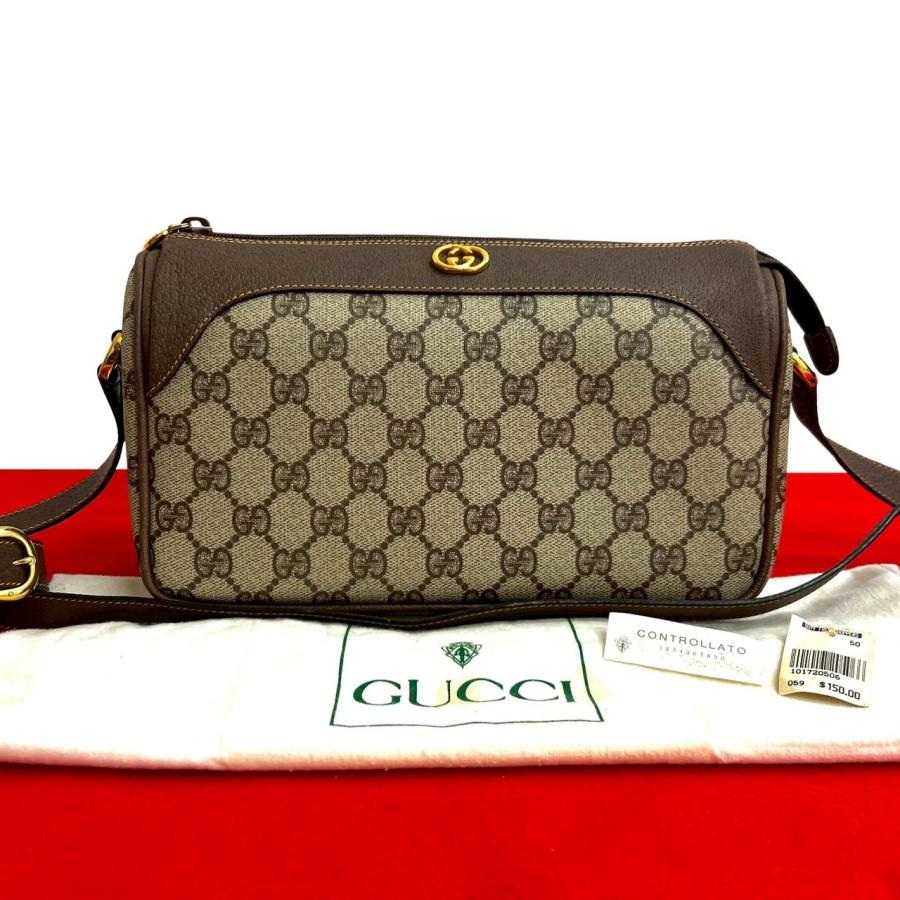 GUCCI オールドグッチ グッチ ショルダーバッグ ポシェット　ヴィンテージ GUCCI（グッチ） 極 美品 オールドグッチ ヴィンテージ GG ロゴ レザー