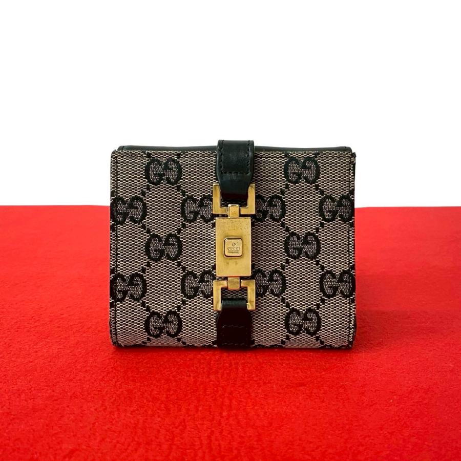GUCCI（グッチ） 極 美品 ジャッキー 金具 レザー 本革 GG キャンバス 