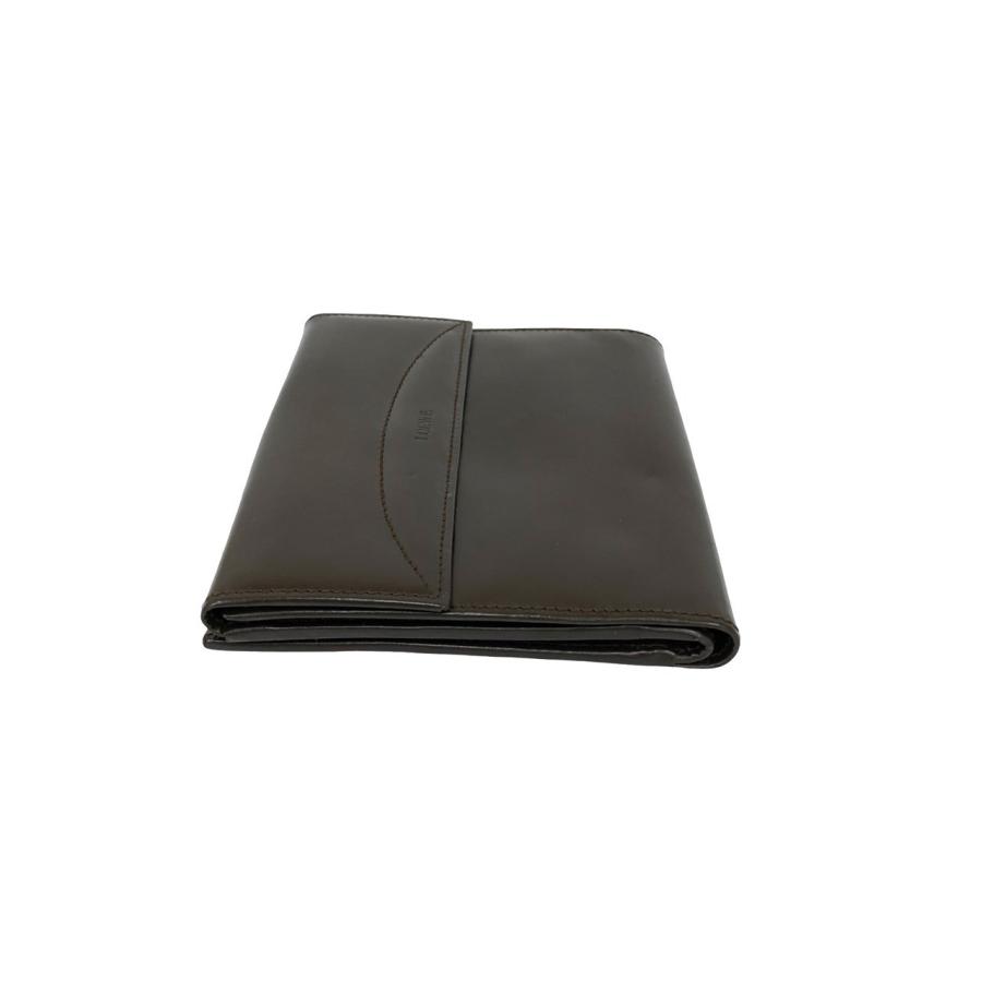 LOEWE（ロエベ） 未使用保管品 袋付 希少品 ロゴ 刻印 レザー 本革 二