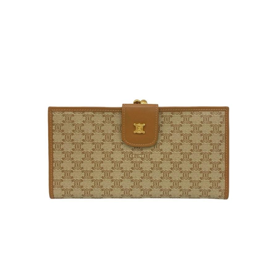 【美品】CELINE 二つ折り財布 マカダム柄 トリオンフ ロゴ入り PVC CELINE（セリーヌ） 極 美品 ヴィンテージ マカダム 柄 トリオンフ