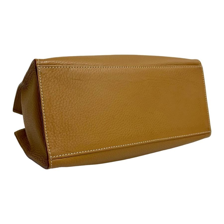 極美品 Burberrys フォーマルバッグ レザー バイカラー キャメル 黄色 BURBERRY（バーバリー） 極 美品 袋付き BURBERRY LONDON ロンドン