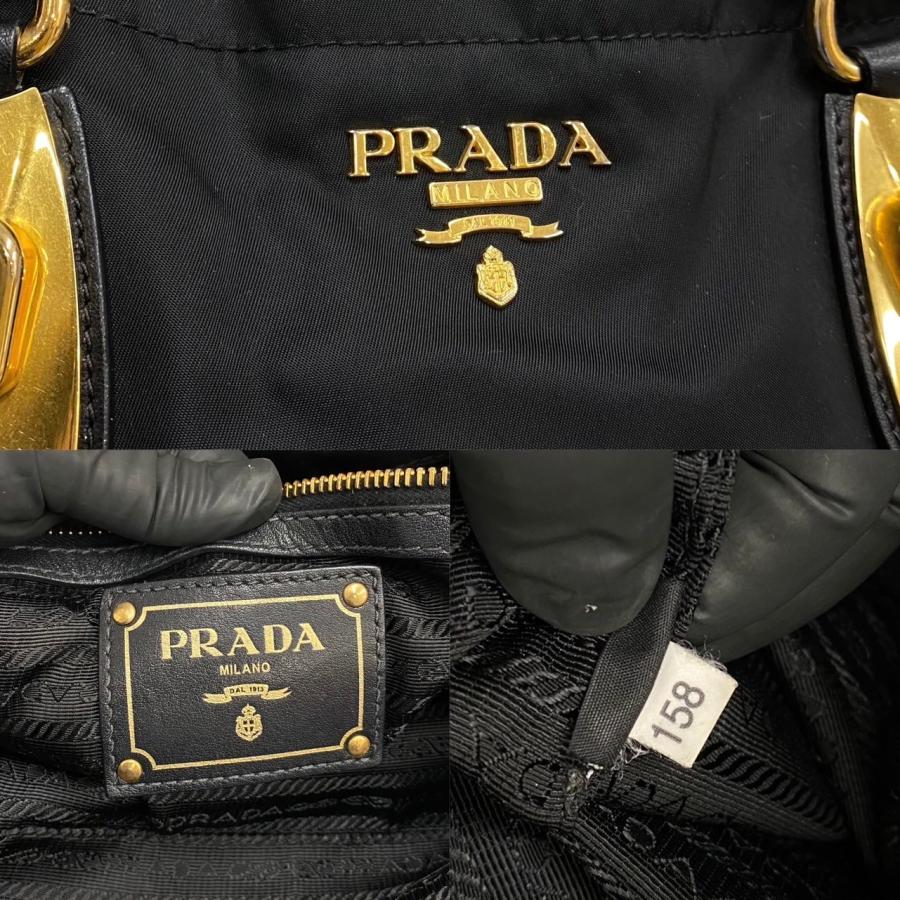 PRADA（プラダ） 美品 保存袋付 ロゴ 金具 ナイロン レザー 本革 2way