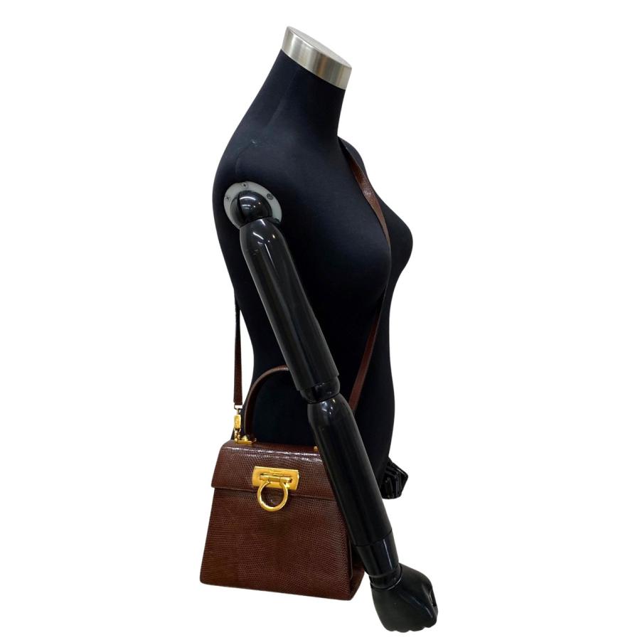 極 美品 Salvatore Ferragamo フェラガモ ガンチーニ 金具 レザー 本革 