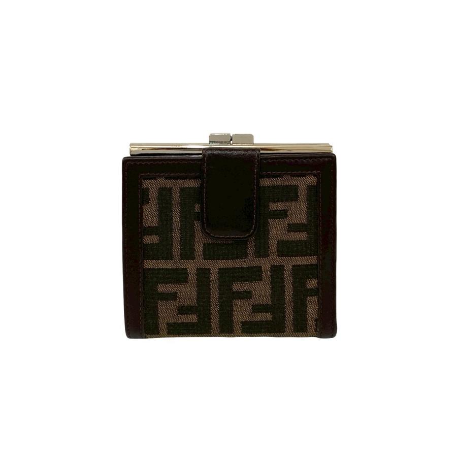 フェンディ ズッカ柄 箱型 ケース 小銭入れ ミニ財布 ウォレット FENDI（フェンディ） 極 美品 保存箱 保存袋付き ズッカ 柄 レザー 本