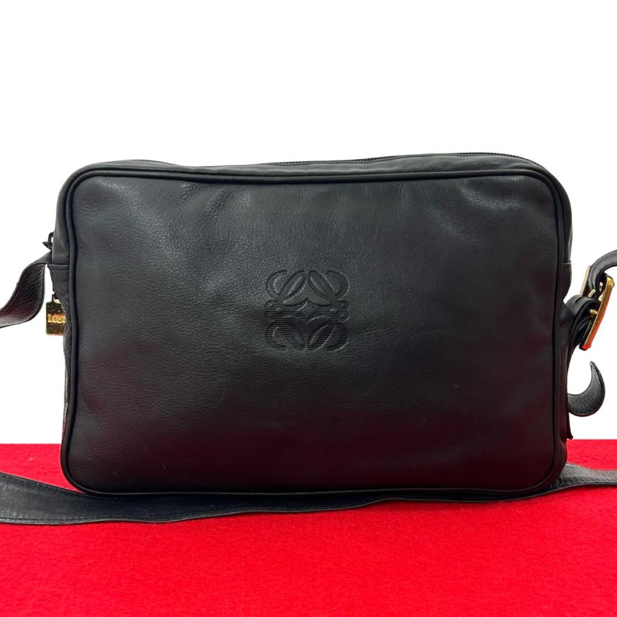 LOEWE（ロエベ） 極 美品 ヴィンテージ アナグラム ロゴ レザー
