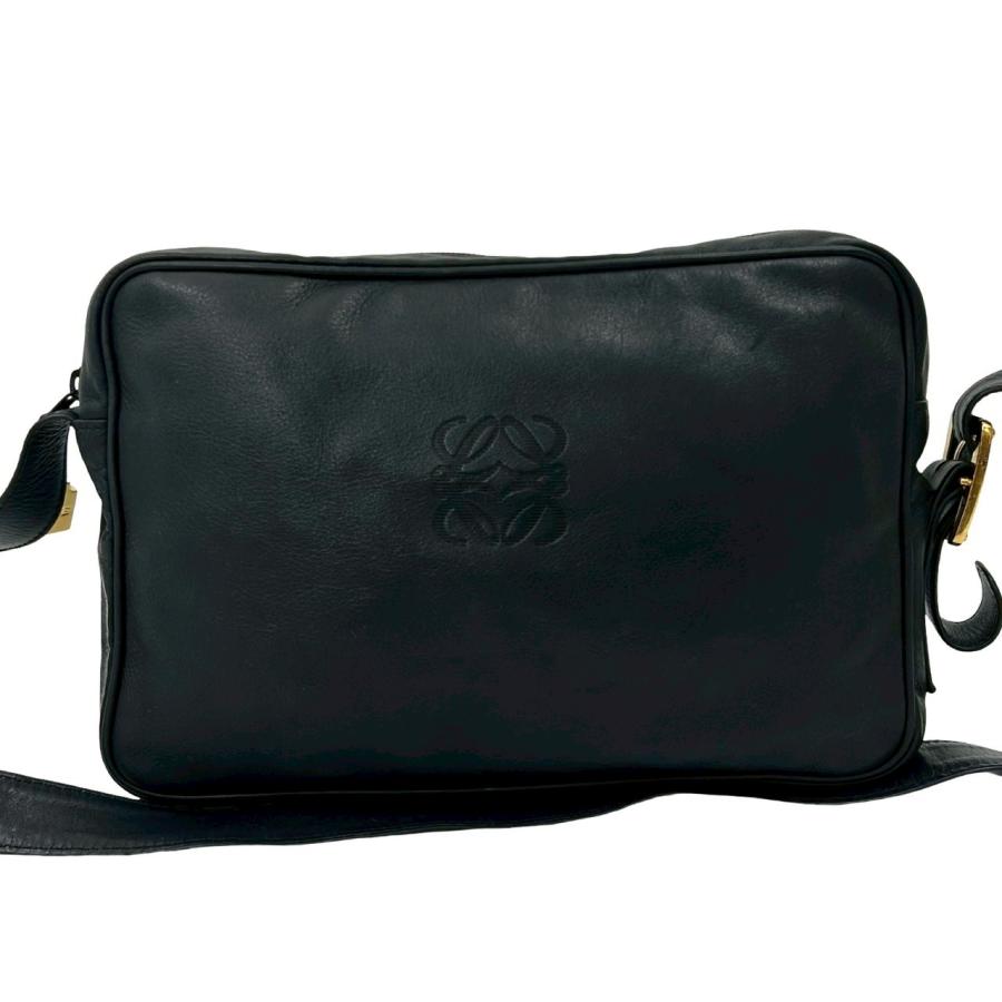 LOEWE（ロエベ） 極 美品 ヴィンテージ アナグラム ロゴ レザー