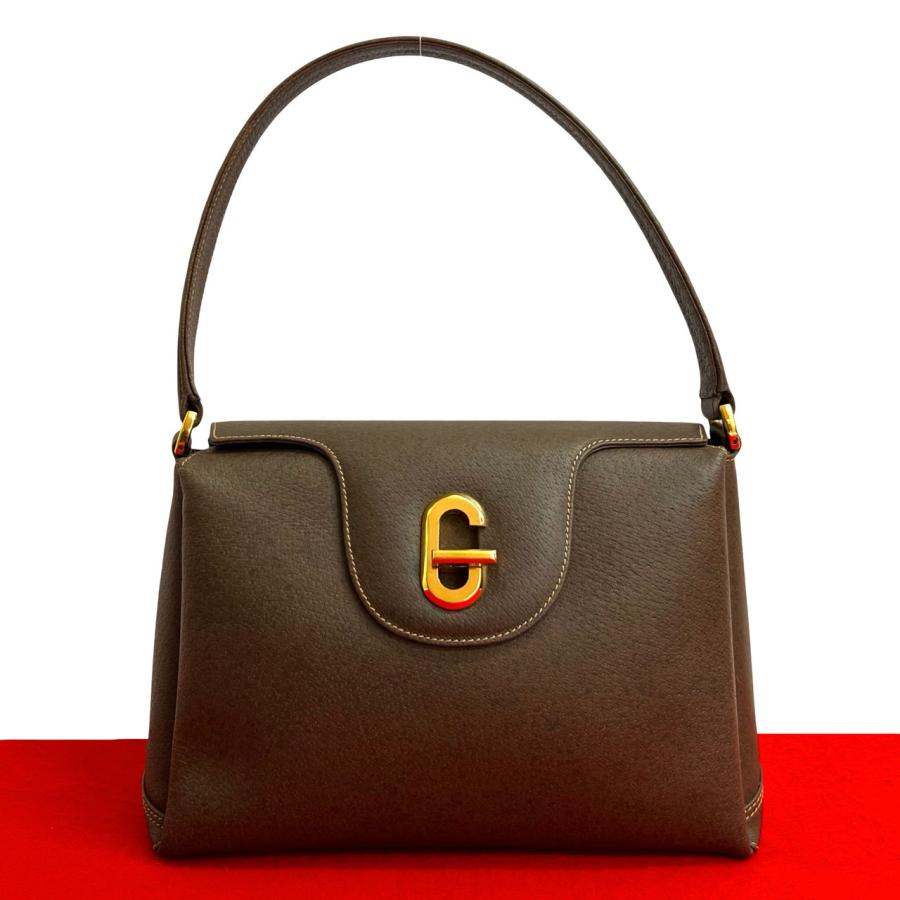 GUCCI（グッチ） 極 美品 オールドグッチ ロゴ 金具 レザー 本革 ワン 