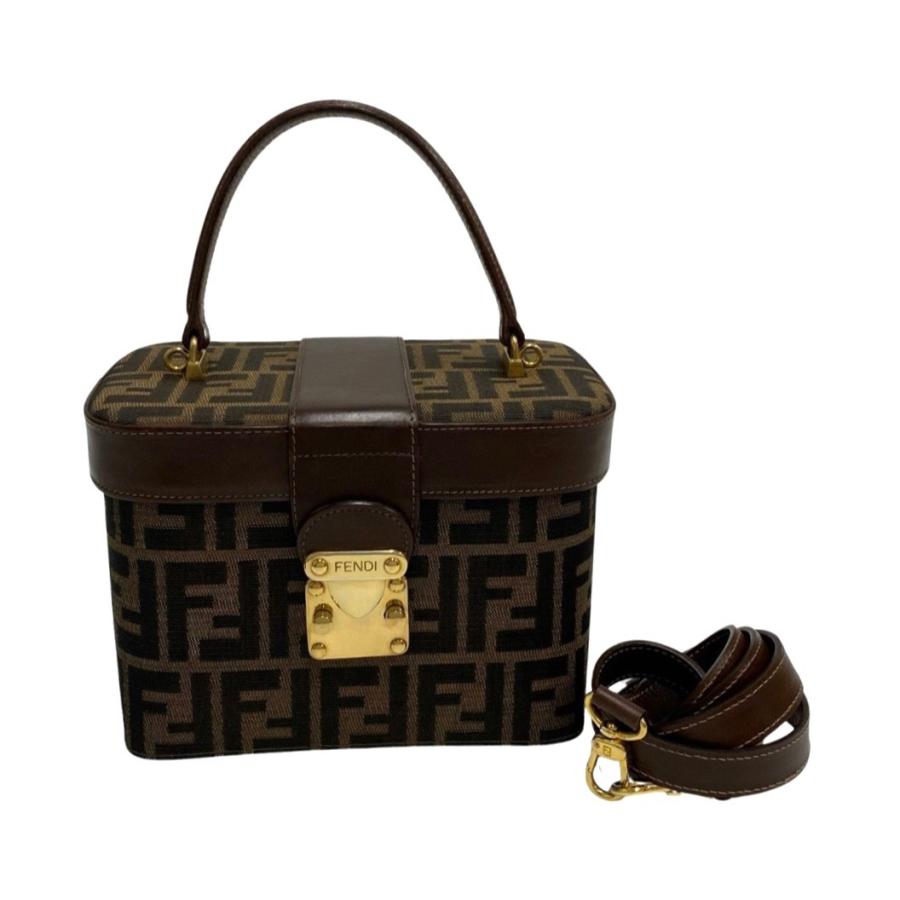 FENDI 極 美品 フェンディ ズッカ柄 バニティバッグ キャンバス FENDI 極 美品 フェンディ ズッカ柄 バニティバッグ キャンバス