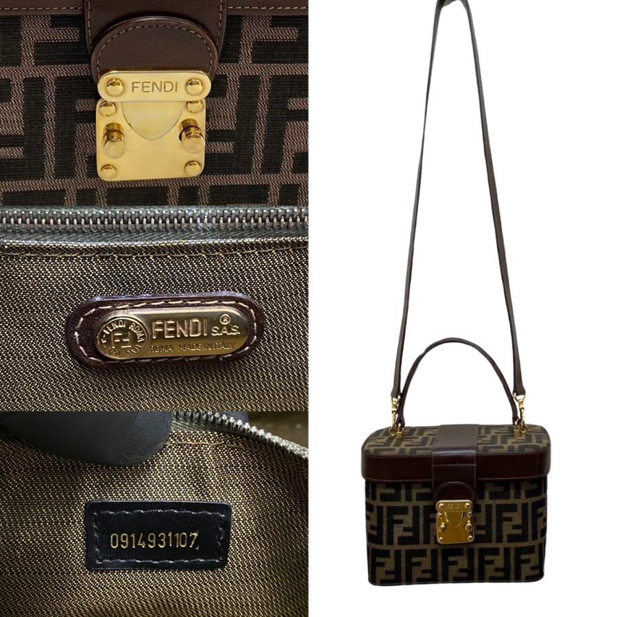 FENDI 極 美品 フェンディ ズッカ柄 バニティバッグ キャンバス FENDI 極 美品 フェンディ ズッカ柄 バニティバッグ キャンバス