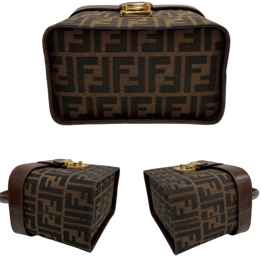 FENDI 極 美品 フェンディ ズッカ柄 バニティバッグ キャンバス FENDI 極 美品 フェンディ ズッカ柄 バニティバッグ キャンバス