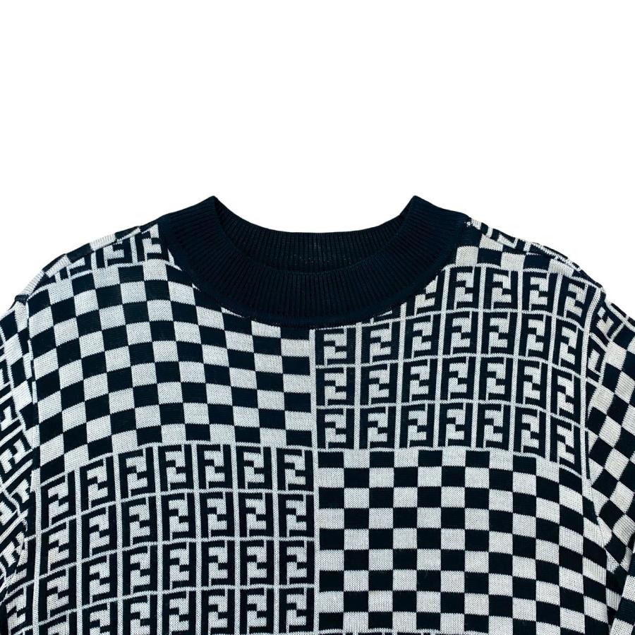 FENDI（フェンディ） 極 美品 希少品 FF ロゴ チェック 柄 ウール