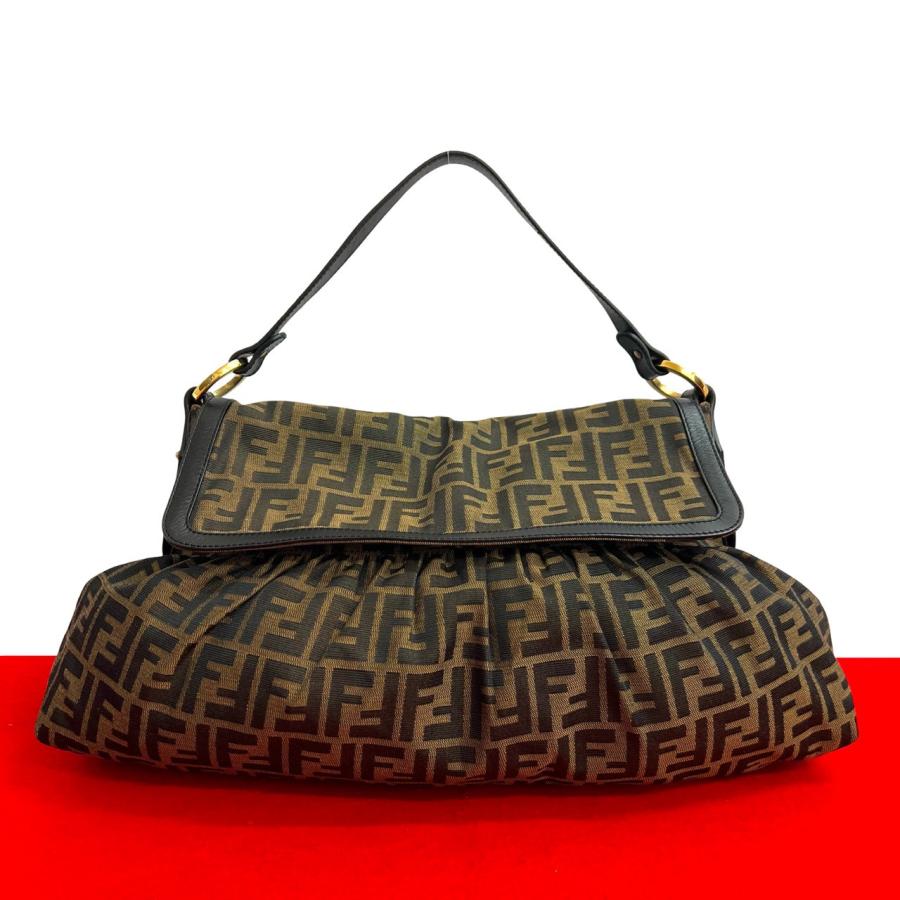 FENDI（フェンディ） 極 美品 ズッカ FF 柄 レザー 本革 キャンバス