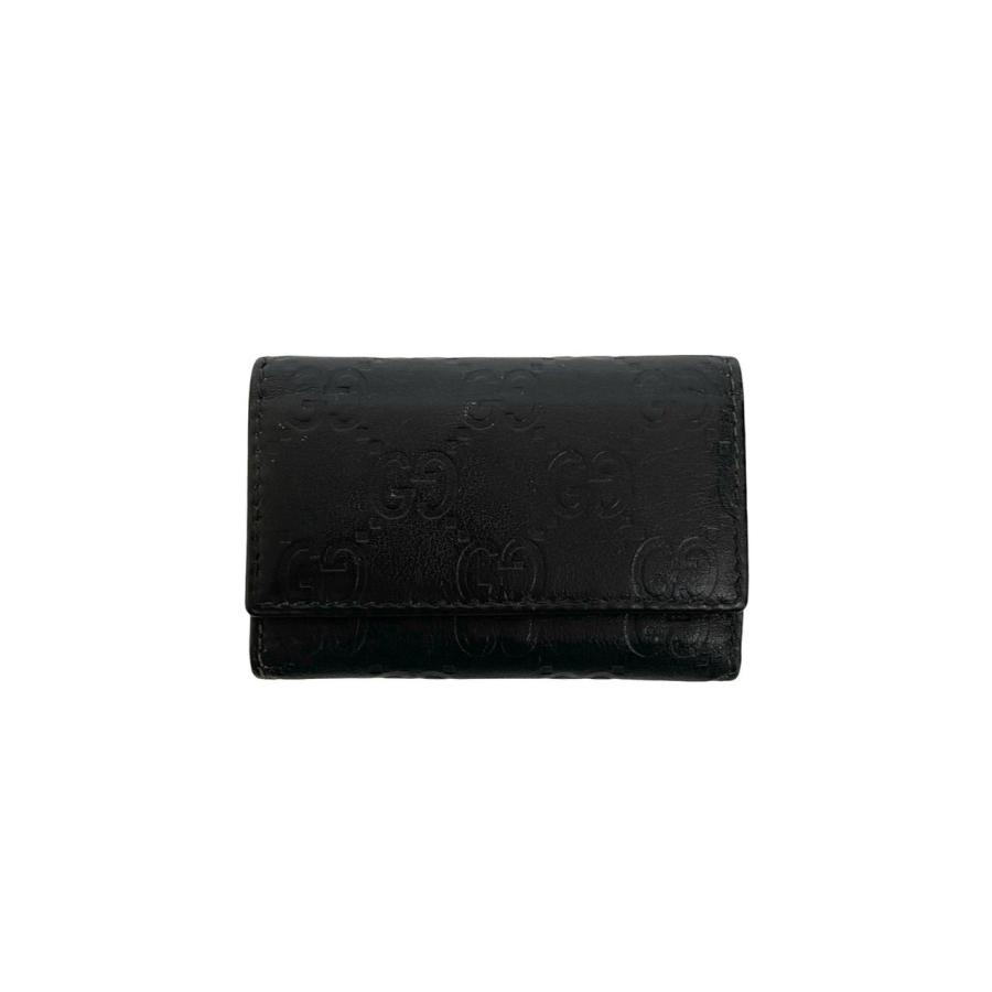 GUCCI（グッチ） ほぼ未使用 希少品 シマ GG ロゴ 総柄 レザー 本革 三