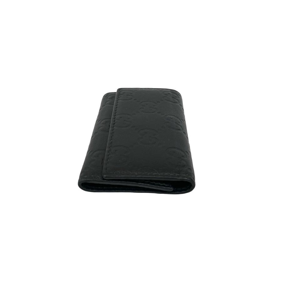 【未使用に近い】Sランク級 GUCCI ブラックレザー GGロゴ キーケース GUCCI（グッチ） ほぼ未使用 希少品 シマ GG ロゴ 総柄 レザー 本革 三