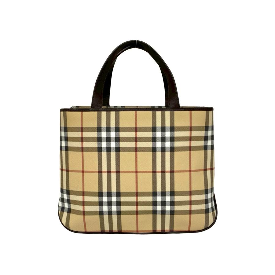BURBERRYSバーバリー ハンドバッグ ミニトート ノバチェック レザー 希少✨】バーバリー 葉っぱロゴ ハンドバッグ ミニトート ノバチェック