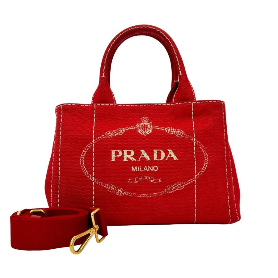 プラダ カナパ PRADA（プラダ） ほぼ未使用 袋付き カナパ ロゴ チェック柄