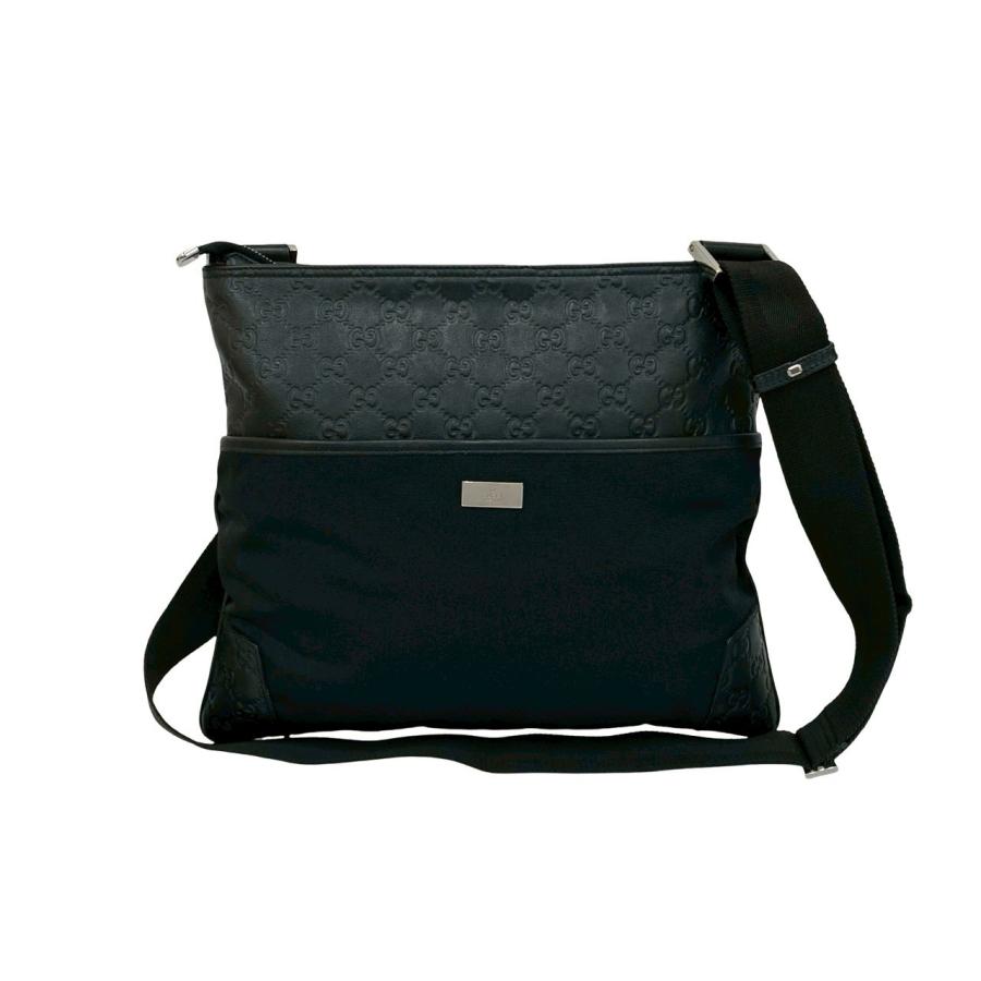 GUCCI（グッチ） ほぼ未使用 袋付 グッチシマ GG ロゴ 刻印 レザー
