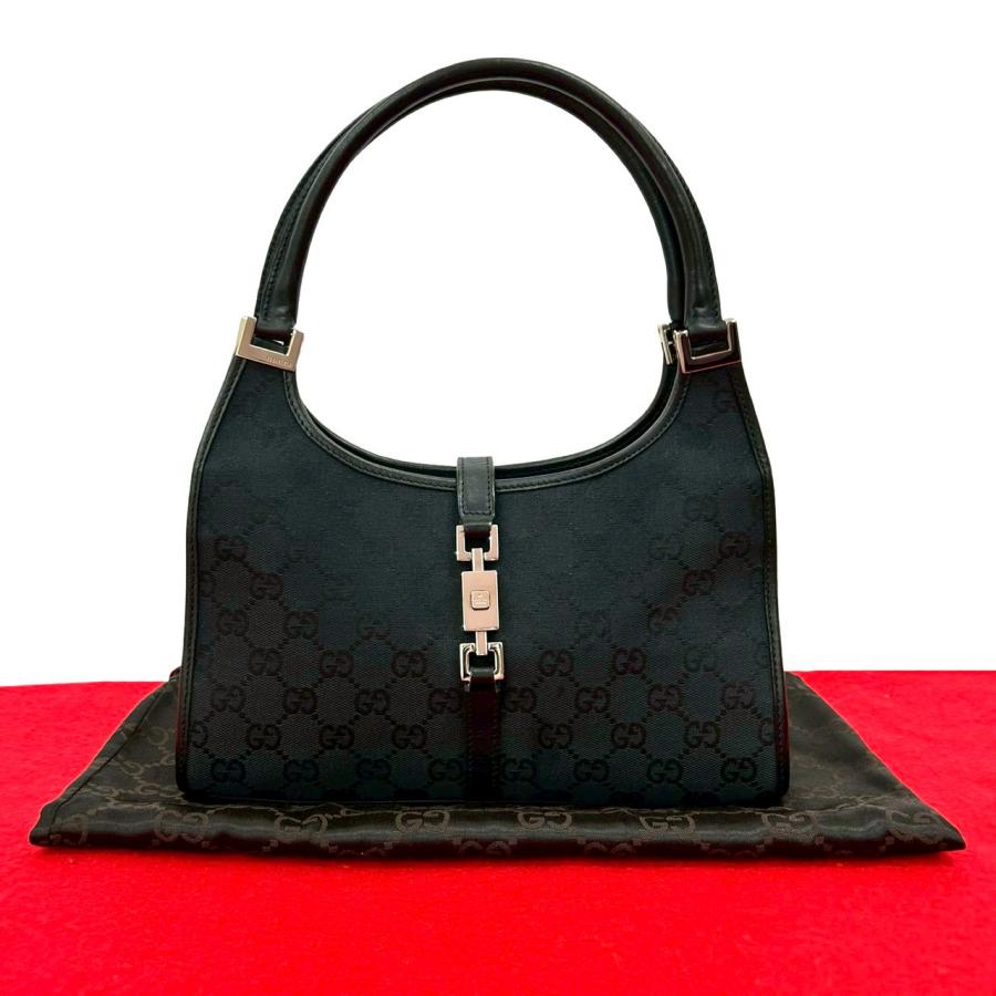 GUCCI（グッチ） 極 美品 袋付き ジャッキー 金具 GG 柄 レザー 本革