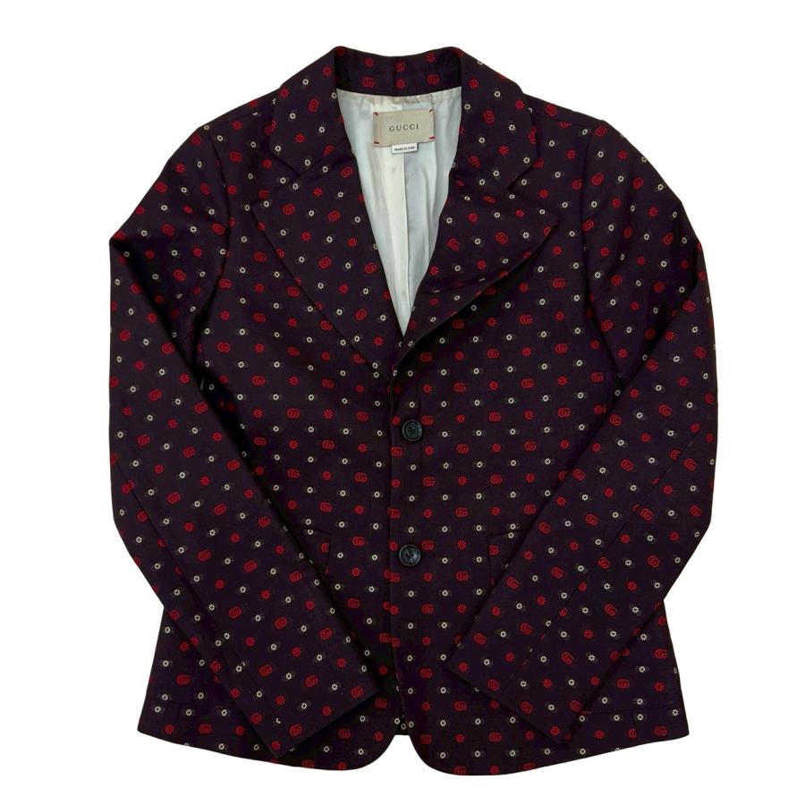 GUCCI（グッチ） 極 美品 GG フラワー 柄 ウール コットン テーラード 