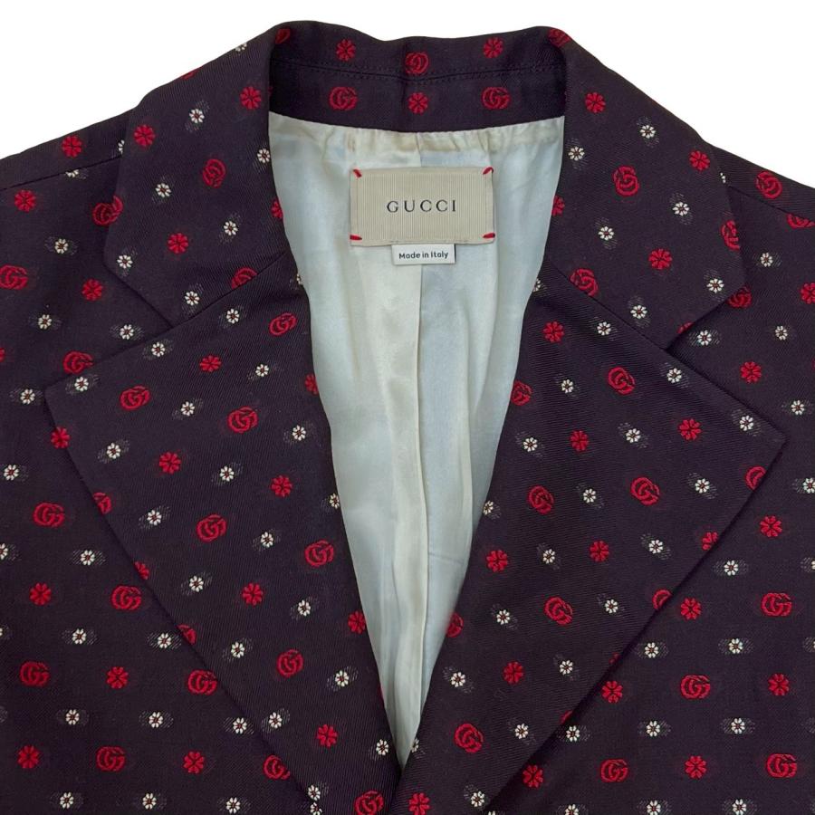 GUCCI（グッチ） 極 美品 GG フラワー 柄 ウール コットン テーラード 