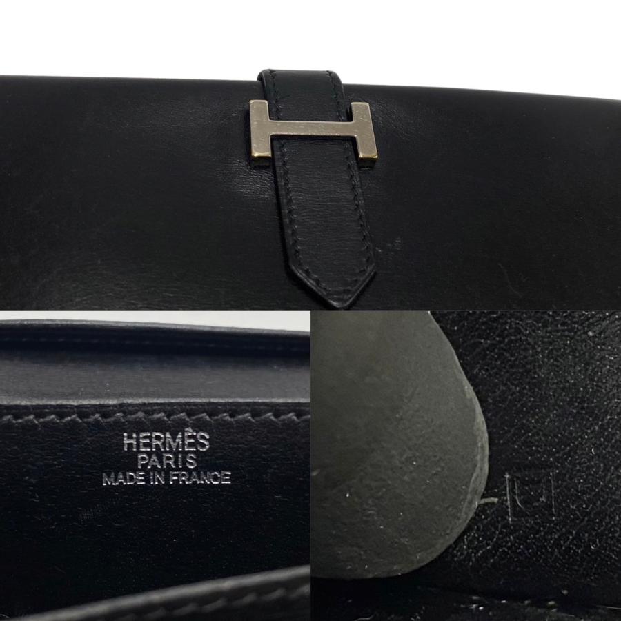 HERMES 極 美品 □D刻印 エルメス ベアン ロゴ 金具 カーフ HERMES 極 美品 □D刻印 エルメス ベアン ロゴ 金具 カーフ