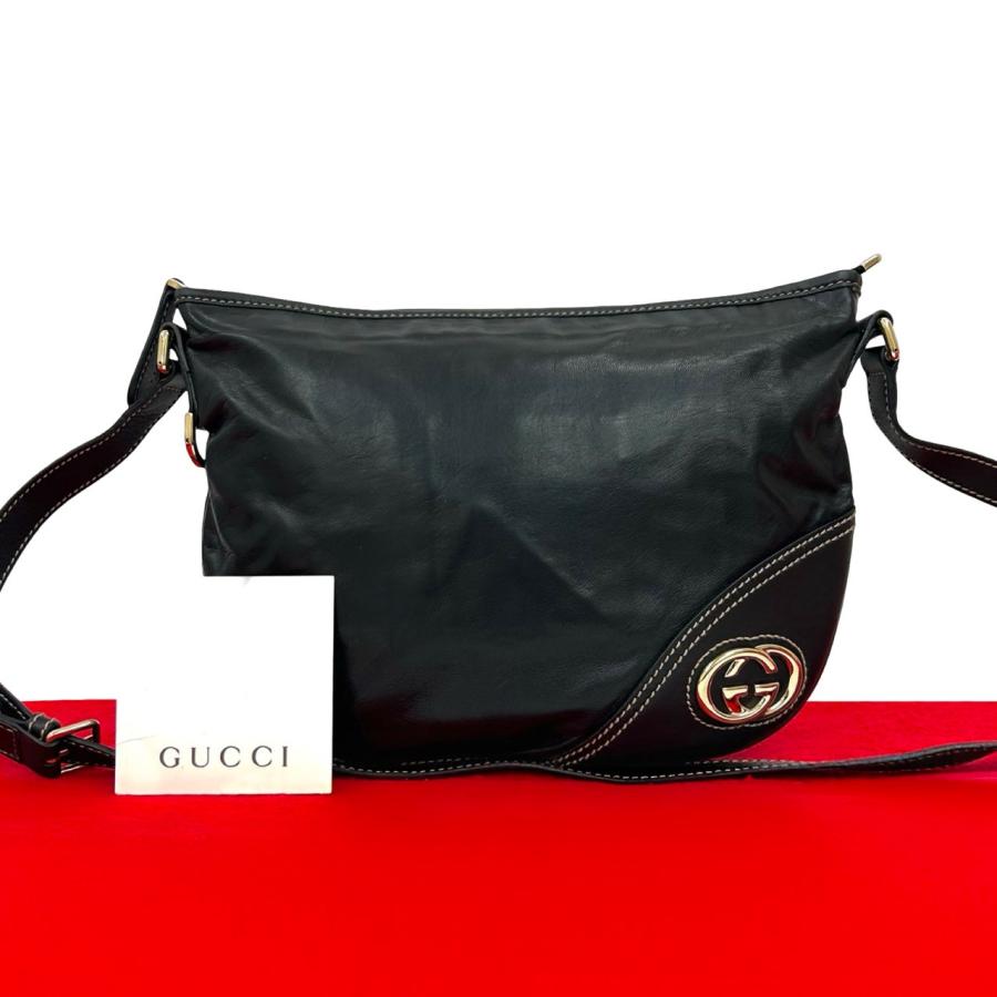 GUCCI（グッチ） 極 美品 希少品 GG ロゴ 金具 ステッチ レザー