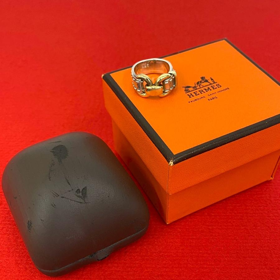 ★エルメス★ HERMES リング 指輪 イエローゴールド Hロゴ 925 7号 HERMES（エルメス） トゥーブーリング イエローゴールド K18YG ＃52