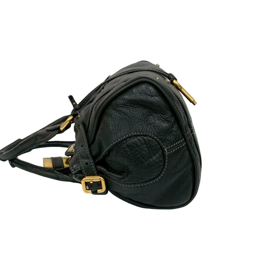【クロエ】パディントン・ボストンバッグ Chloe（クロエ） 極 美品 希少品 鍵付き パディントン ロゴ 金具