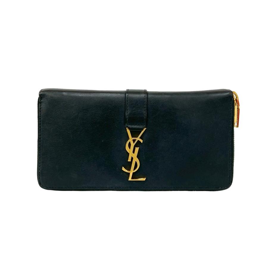 極 美品 SAINT LAURENT PARIS サンローランパリ YSL カサンドラロゴ 