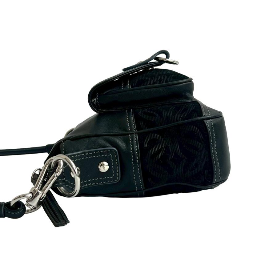 極美品！LOEWE ロエベ アナグラム レザーポーチ ブラック 型押しレザー LOEWE（ロエベ） 極 美品 アナグラム ロゴ レザー 本革 スウェード
