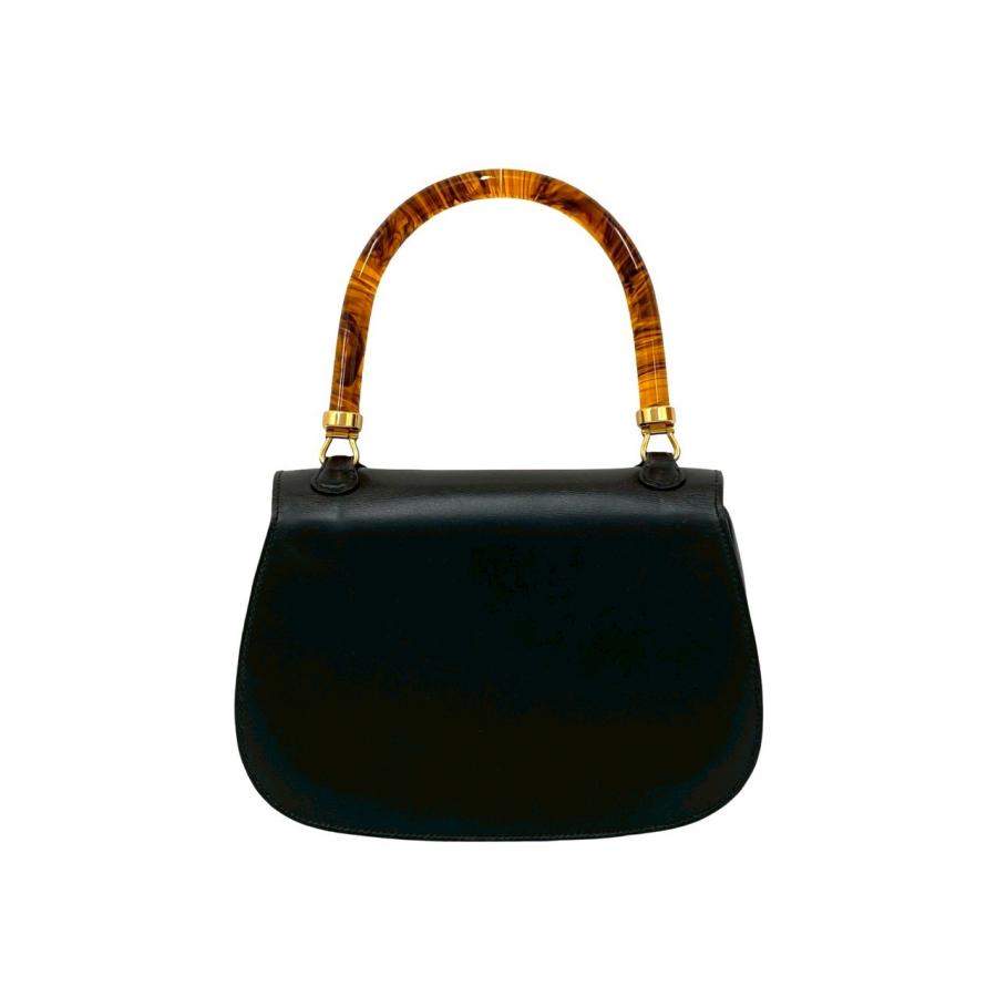 【良品】GUCCI オールドグッチ レザーハンドバッグ 自立ターンロック 黒 GUCCI（グッチ） 極 美品 オールドグッチ ヴィンテージ ターンロック