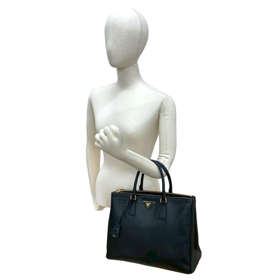 プラダ　ハンドバッグ　ガレリア　三角ロゴ　サフィアーノレザー　ゴールド金具 PRADA（プラダ） 極 美品 袋付き ガレリア 三角ロゴ 金具 サフィアーノ
