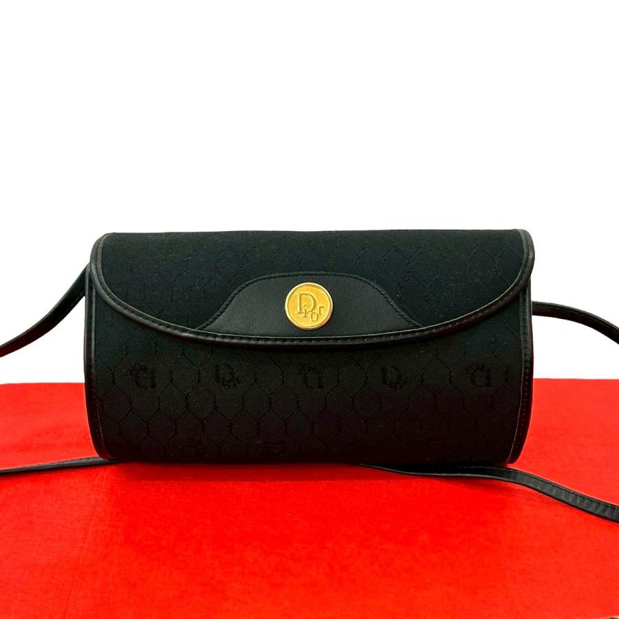 極 美品 Christian Dior クリスチャンディオール ロゴ 金具 ハニカム 