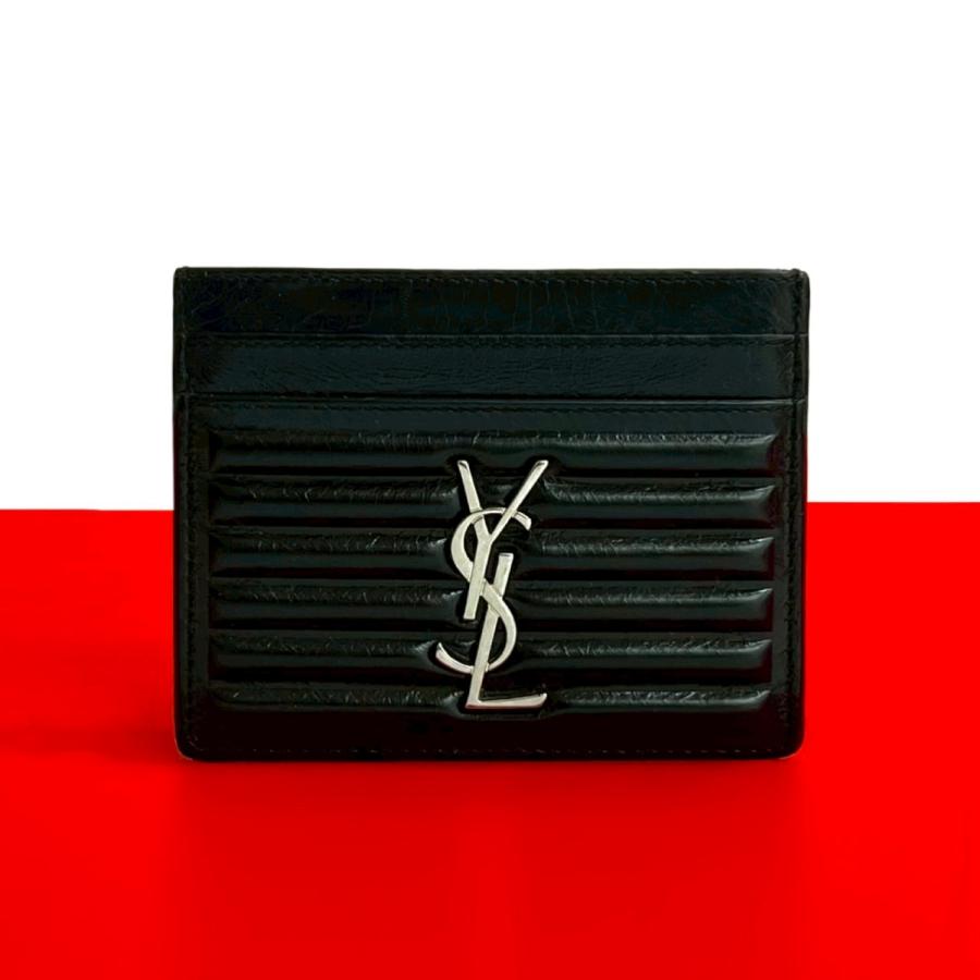 極 美品 SAINT LAURENT PARIS サンローランパリ YSL ロゴ 金具
