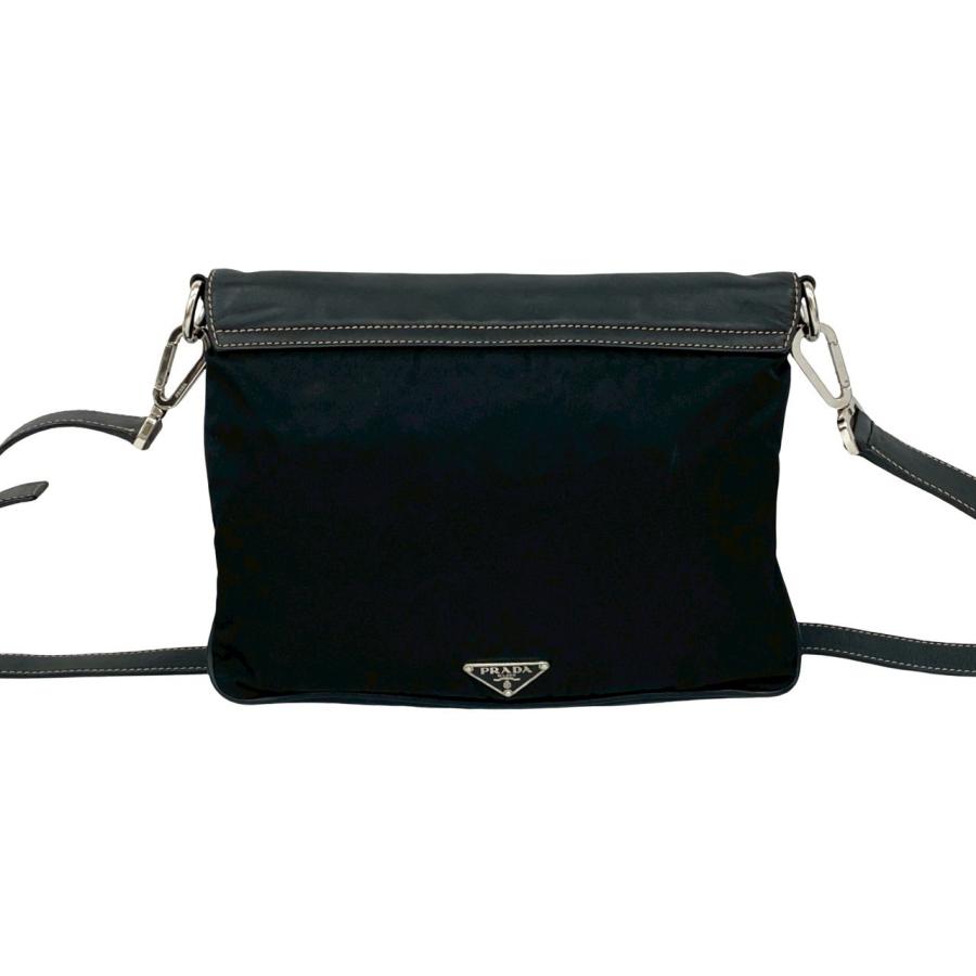 PRADA（プラダ） 極 美品 三角ロゴ 金具 レザー 本革 テスートナイロン