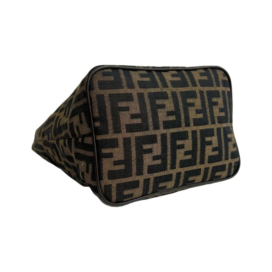 【美品】FENDI ズッカ柄 FF トートバッグ ハンド フェンディ レザー FENDI（フェンディ） 極 美品 ズッカ FF 柄 ロゴ 金具 キャンバス