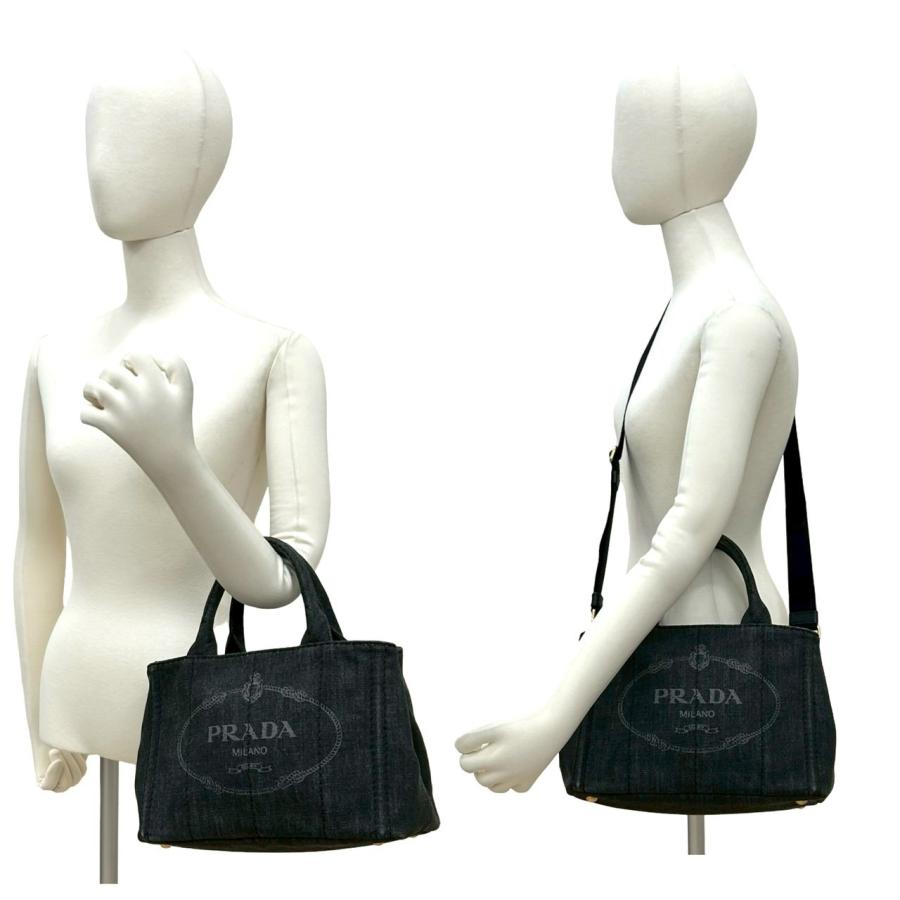 PRADA（プラダ） ほぼ未使用 袋付き カナパ コットン デニム 2way