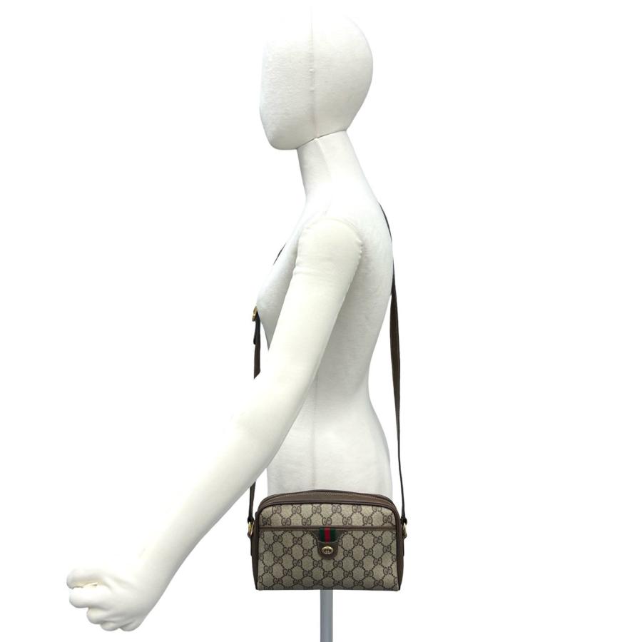極 美品 GUCCI グッチ オールドグッチ ヴィンテージ シェリーライン GG ロゴ 金具 レザー ショルダーバッグ ポシェット ブラウン 09798 GUCCI - 極 美品 GUCCI グッチ オールドグッチ ヴィンテージ シェリー