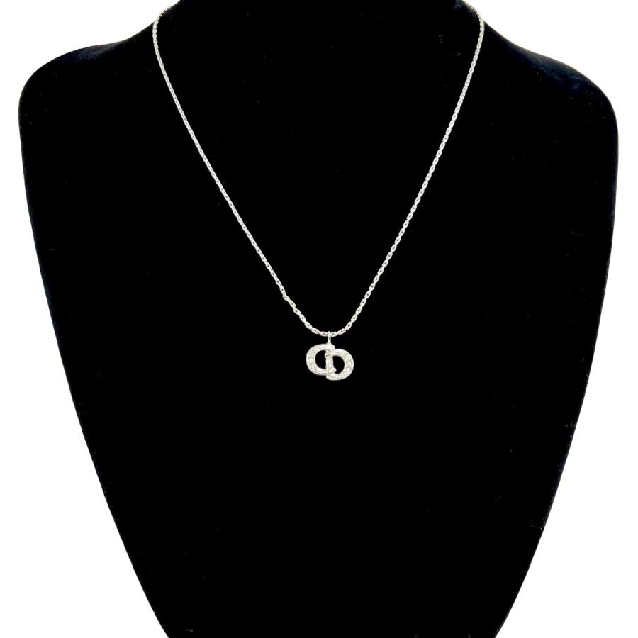 極 美品 Christian Dior ディオール CD ロゴ モチーフ メッキ ライン