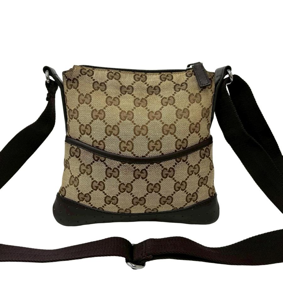 GUCCI（グッチ） 極 美品 GG ロゴ キャンバス パンチング レザー 本革 