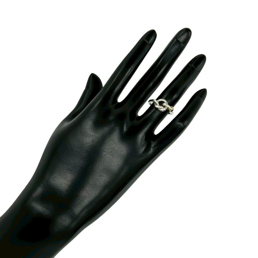 極 美品 TIFFANY&Co. ティファニー ラブノット リング フック＆アイ シルバー925 K18イエローゴールド 指輪 9号 シルバー ゴールド 40014_2